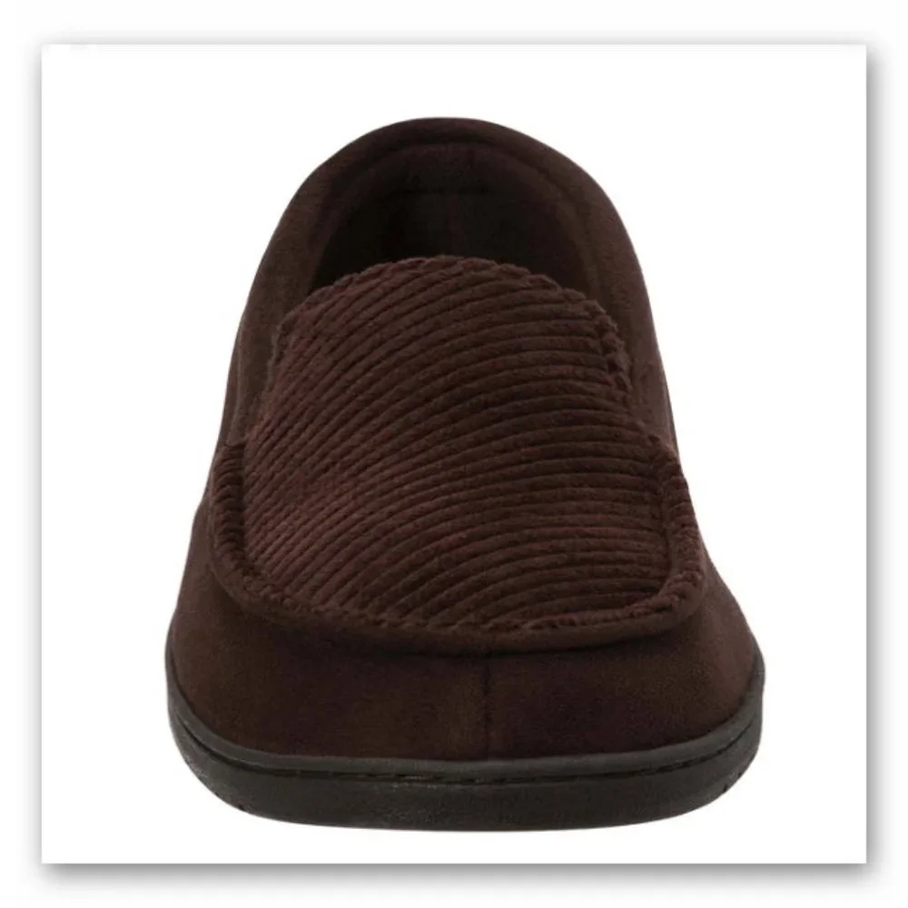 NWT Men Dearfoams  Corduroy Memory Foam Moccasins Size XL 13 - 14